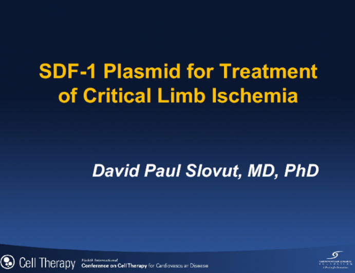 SDF-1 Plasmid for Treatment of Critical Limb Ischemia