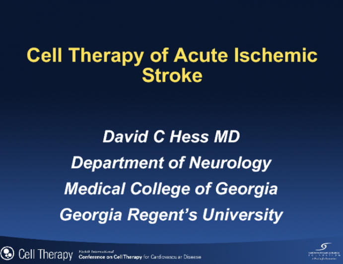 Cell Therapy of Acute Ischemic Stroke