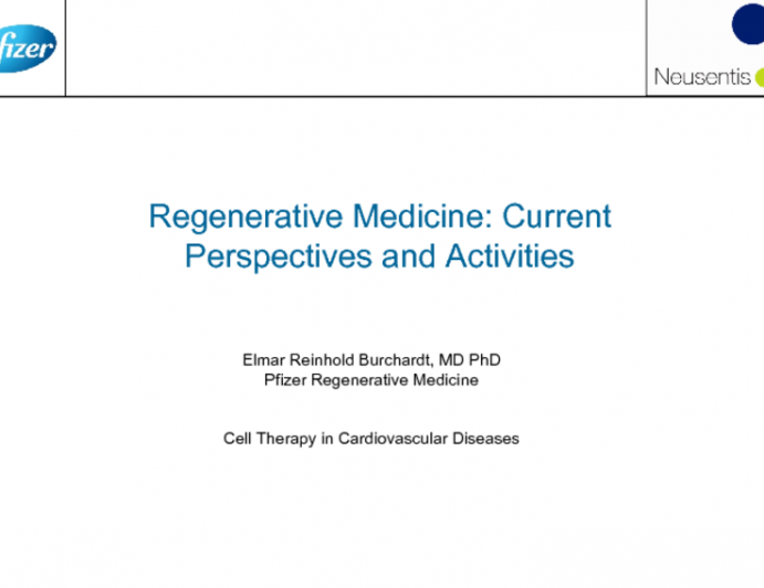 Regenerative Medicine: Current Perspectives and Activities