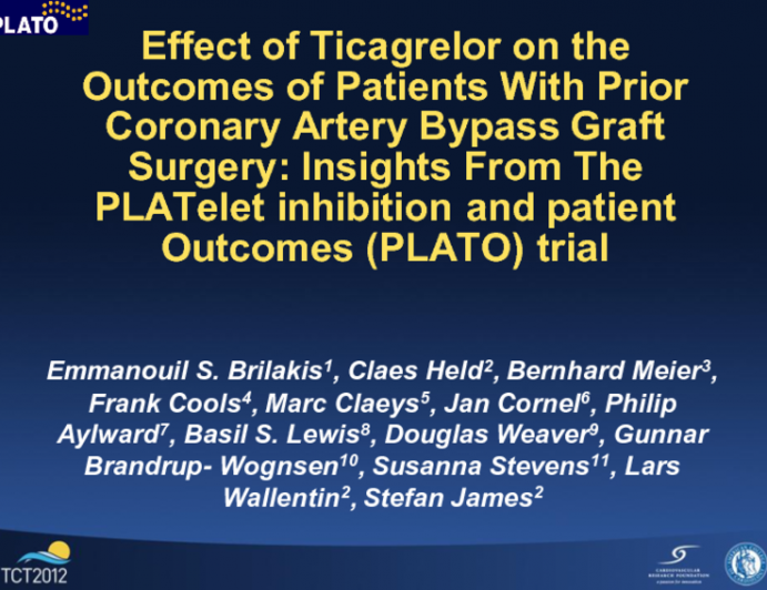 Effect of Ticagrelor on the Outcomes of Patients With Prior Coronary Artery Bypass Graft Surgery: Insights From The PLATelet inhibition and patient Outcomes (PLATO) trial