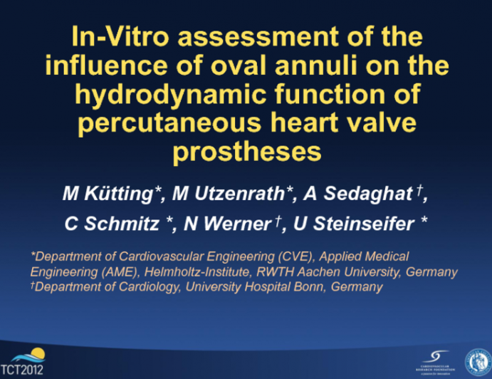 In-Vitro Assessment Of The Influence Of Oval Annuli On The Hydrodynamic Function Of Percutaneous Heart Valve Prostheses