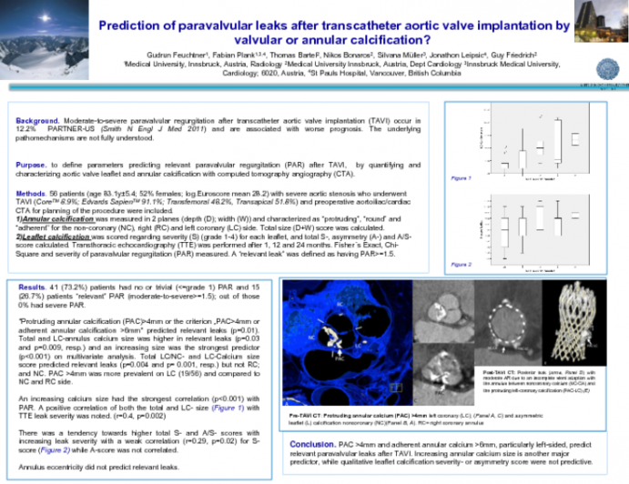 Prediction of paravalvular leaks after transcatheter aortic valve implantation by valvular or annular calcification?