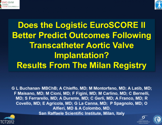 Does the Logistic EuroSCORE II Better Predict Outcomes Following Transcatheter Aortic Valve Implantation? Results from the Milan Registry