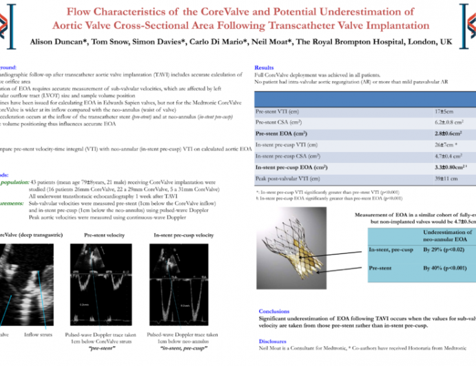 Flow Characteristics of the CoreValve and Potential Underestimation of Aortic Valve Cross-Sectional Area Following Transcatheter Valve Implantation