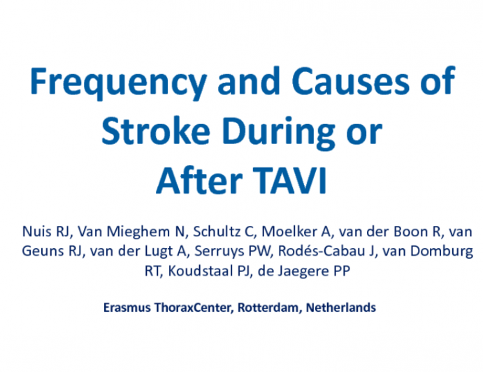 Frequency And Causes Of Stroke During Or After Transcatheter Aortic Valve Implantation