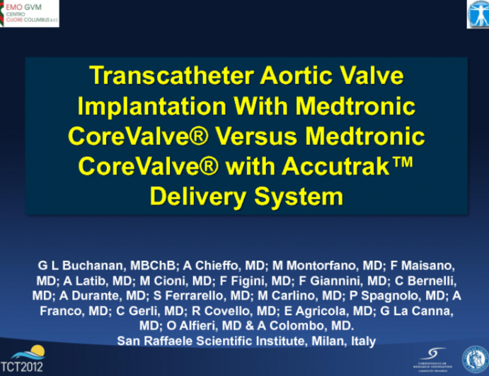 Transcatheter Aortic Valve Implantation with Medtronic CoreValve ...