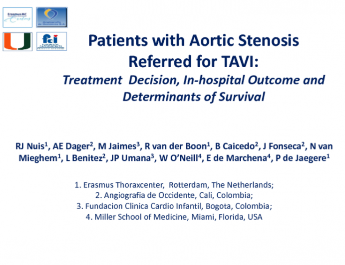 Patients With Aortic Stenosis Referred For Transcatheter Aortic Valve Implantation: Treatment Decision, In-hospital Outcome And Determinants Of Survival