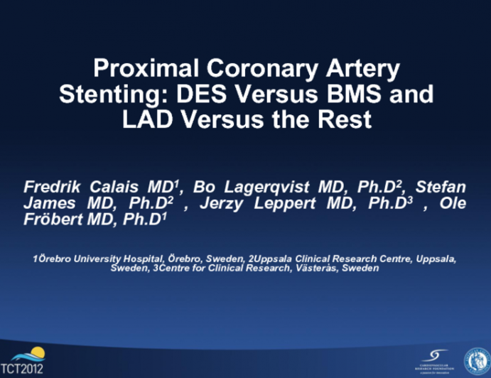 Proximal Coronary Artery Stenting: DES Versus BMS and LAD Versus the Rest