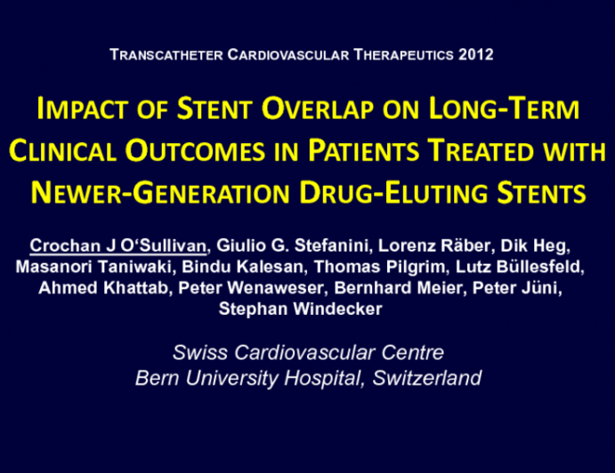 Impact Of Stent Overlap On Long-Term Clinical Outcomes In Patients Treated With Newer-Generation Drug-Eluting Stents