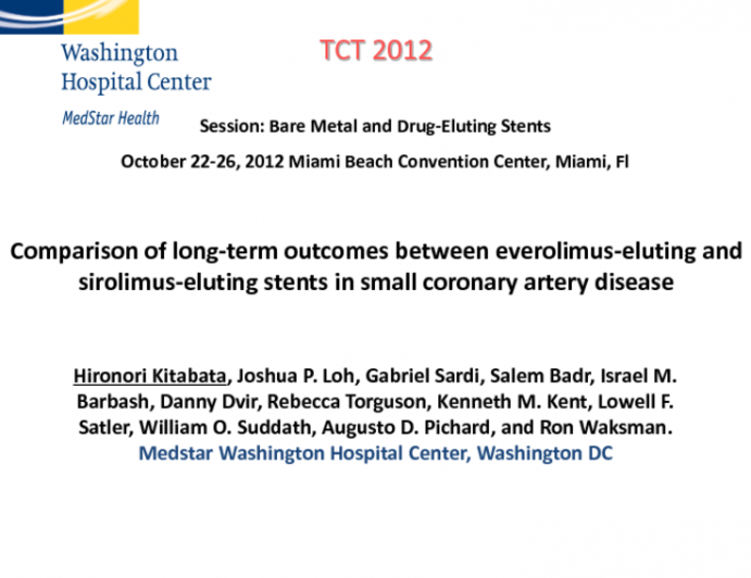Comparison Of Long-term Outcomes With Everolimus-Eluting- and Sirolimus-Eluting Stents In Small Coronary Artery Disease