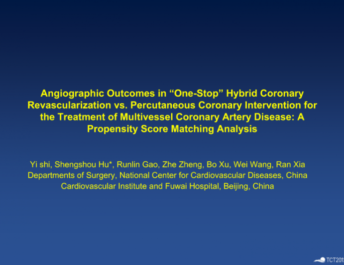 Angiographic Outcomes in “One-Stop” Hybrid Coronary Revascularization vs. Percutaneous Coronary Intervention for the Treatment of Multivessel Coronary Artery Disease: A Propensi...