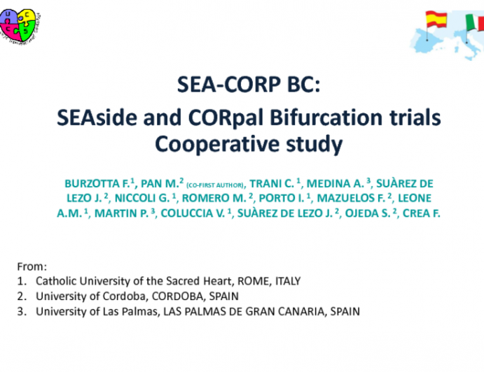 LONG TERM OUTCOME OF PATIENTS WITH BIFURCATED LESIONS RANDOMIZED TO SIROLIMUS OR EVEROLIMUS ELUTING STENT: THE SEA-CORP BC STUDY