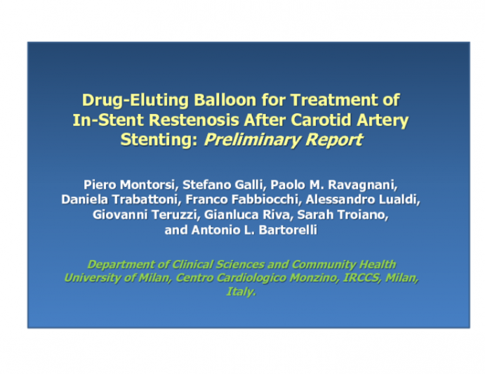 Use Of Drug-Eluting Balloon For The Treatment Of In-stent Restenosis After Carotid Artery Stenting