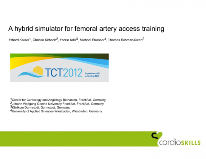 A hybrid simulator for femoral artery access training