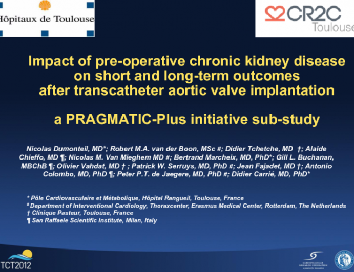 Impact of pre-operative chronic kidney disease on transcatheter aortic valve implantation outcome