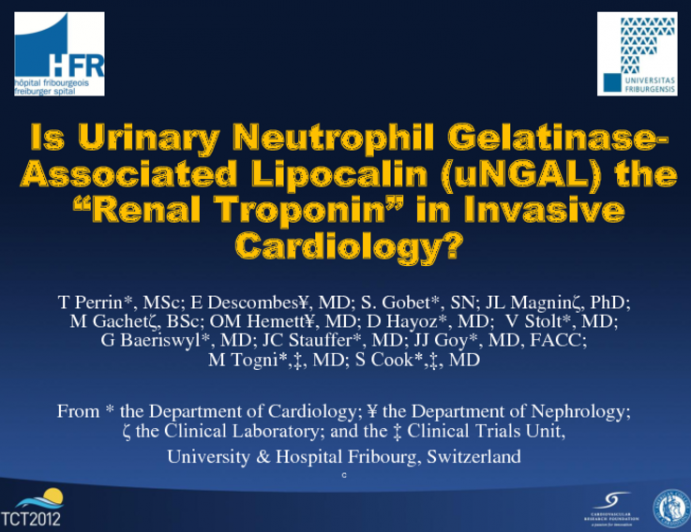 Is Urinary Neutrophil Gelatinase-Associated Lipocalin the “Renal Troponin” in Invasive Cardiology?