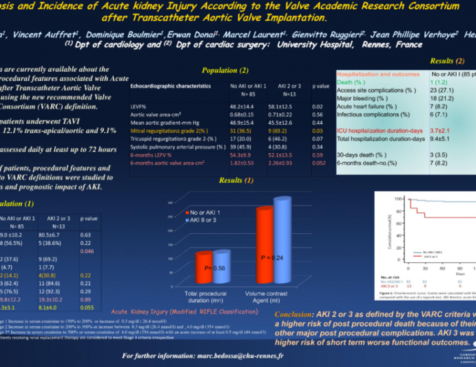 Prognosis and Incidence of Acute kidney Injury According to the Valve Academic Research Consortium after Transcatheter Aortic Valve Implantation.