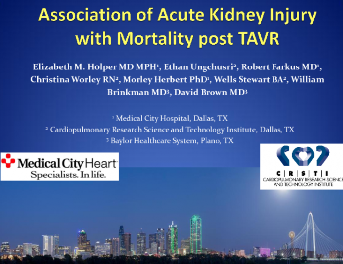 Association of Acute Kidney Injury with Mortality post TAVR