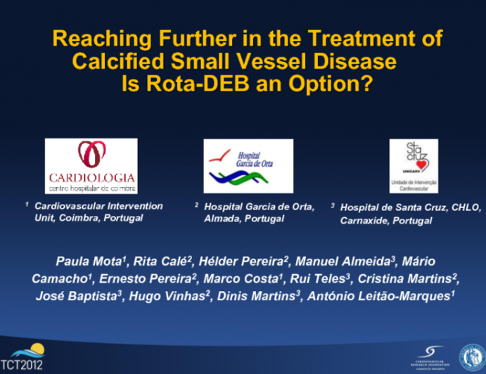 Reaching Further in the Treatment of Calcified Small Vessel Disease - is Rota-DEB an Option?