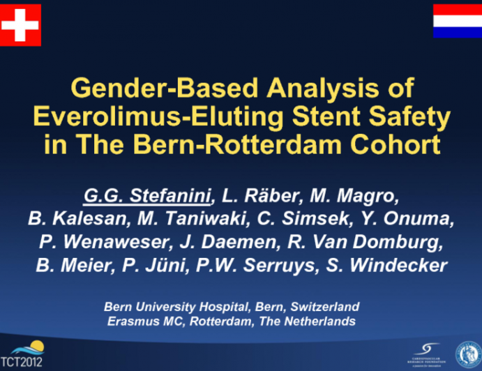Gender-based Analysis of Everolimus-Eluting Stent Safety in the Bern-Rotterdam Cohort
