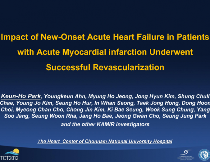 Impact of New-Onset Acute Heart Failure in Patients with Acute Myocardial infarction Underwent Successful Revascularization