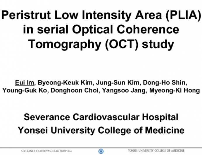 Serial Evaluation Of Peri-strut Low Intensity Area On Optical Coherence Tomography After Drug-eluting Stents Implantation