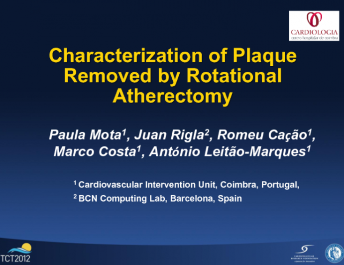 Characterization of Plaque Removed by Rotational Atherectomy