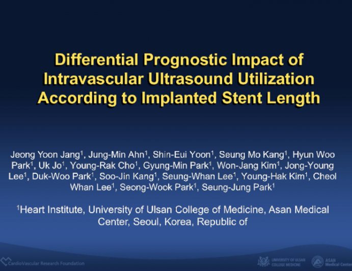 Differential Prognostic Impact of Intravascular Ultrasound Utilization According to Implanted Stent Length