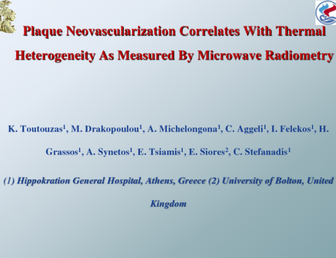 Plaque Neovascularization Correlates With Thermal Heterogeneity As Measured By Microwave Radiometry