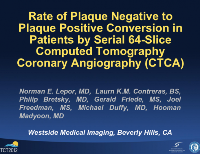 Rate of Plaque Negative to Plaque Positive Conversion in Patients by Serial 64-Slice Computed Tomography Coronary Angiography (CTCA)