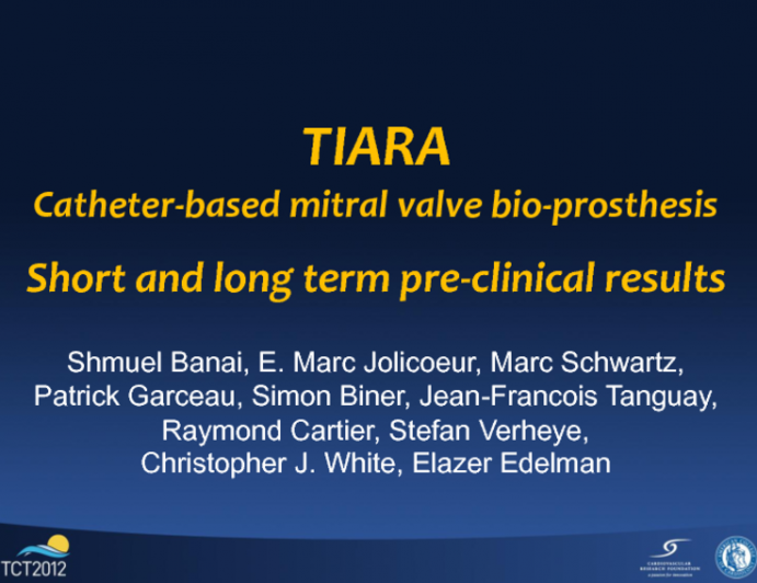 A Novel Catheter-Based Mitral Valve Bio-Prosthesis Short Term Pre-Clinical Results