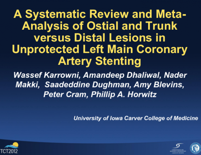 A Systematic Review and Meta-analysis of Ostial and Trunk versus Distal Lesions in Unprotected Left Main Coronary Artery Stenting