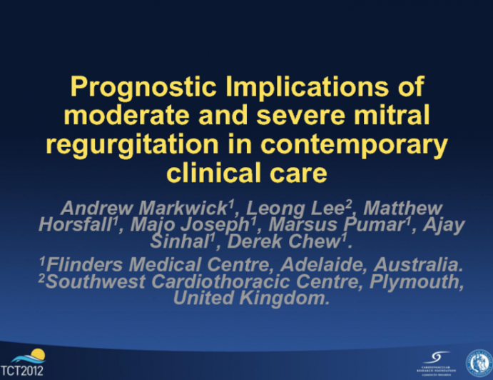 Prognostic Implications of Moderate and Severe Mitral Regurgitation in Contemporary Clinical Care