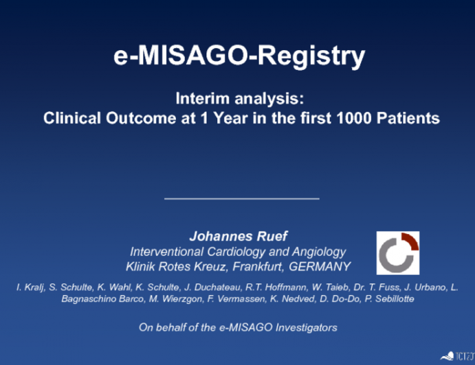 E-MISAGO – the largest ongoing real life registry of Misago SX nitinol stent in daily use – Clinical Outcome at 1 year