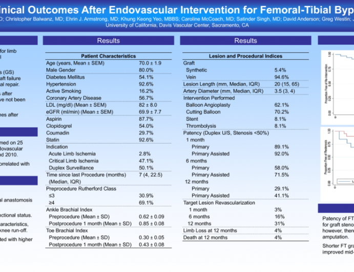 Procedural and Clinical Outcomes After Endovascular Intervention for Femoral-Tibial Graft Stenosis