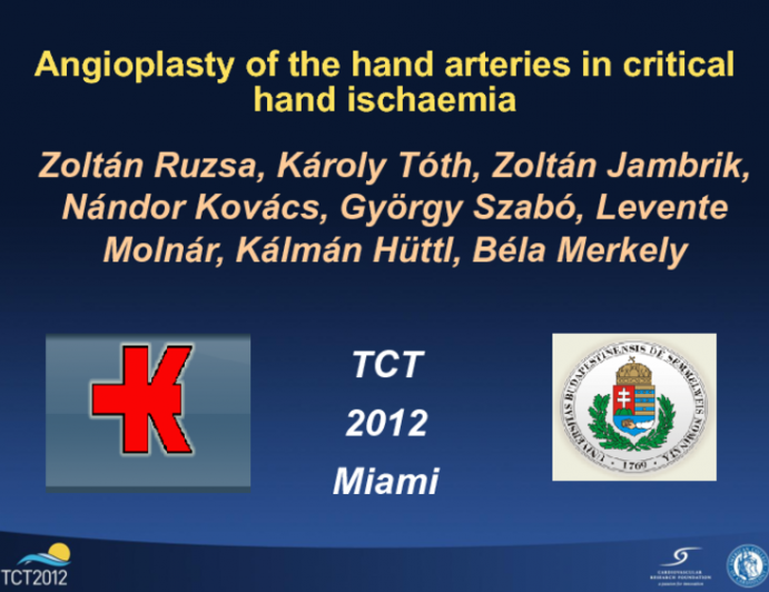 Angioplasty of the hand arteries in critical hand ischaemia.