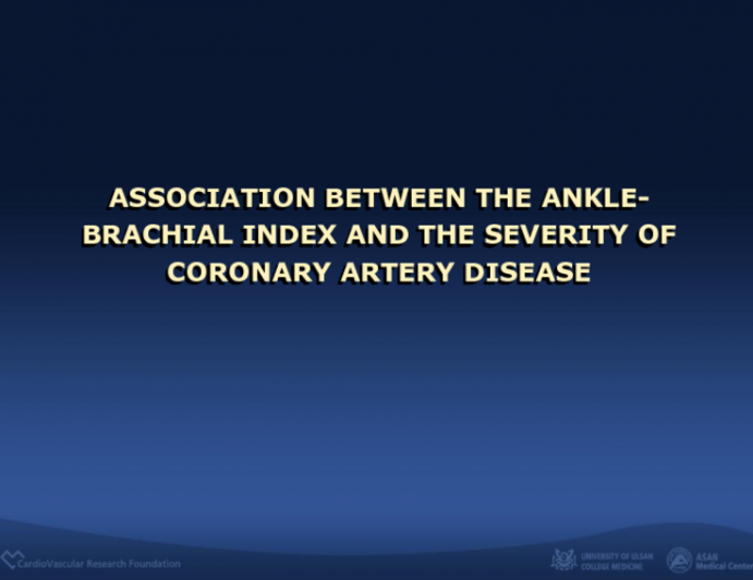 ASSOCIATION BETWEEN THE ANKLE-BRACHIAL INDEX AND THE SEVERITY OF CORONARY ARTERY DISEASE