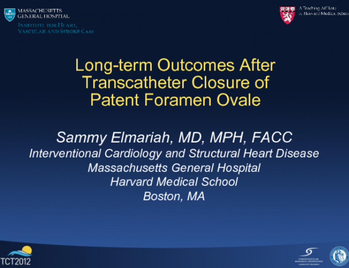 Long-term Outcomes After Transcatheter Closure of Patent Foramen Ovale