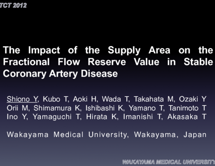 The impact of the supply area on the fractional flow reserve value in stable coronary artery disease