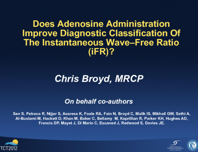 Does Adenosine Administration Improve Diagnostic Classification Of The Instantaneous Wave–Free Ratio (iFR)?