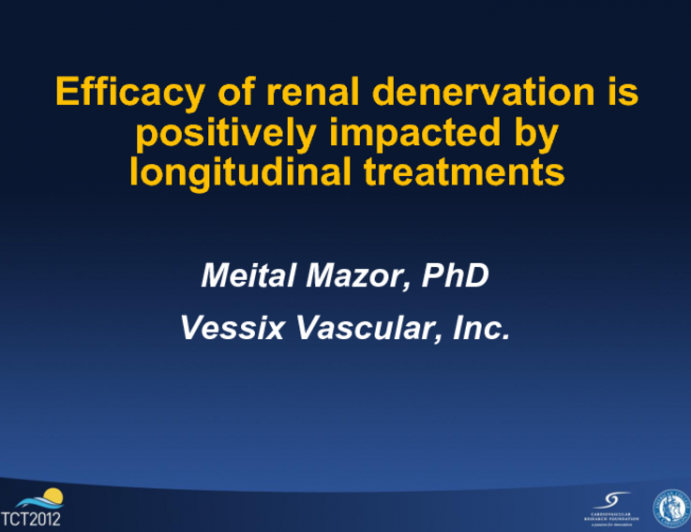 Efficacy of renal denervation is positively impacted by longitudinal treatments