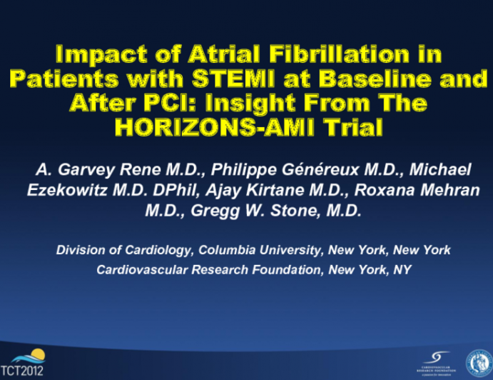 Impact of Atrial Fibrillation in Patients with STEMI Before and After Primary PCI: Insights from the HORIZONS-AMI Trial