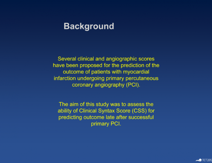 Clinical Syntax Score And Long-Term Outcome After Successful Primary PCI.