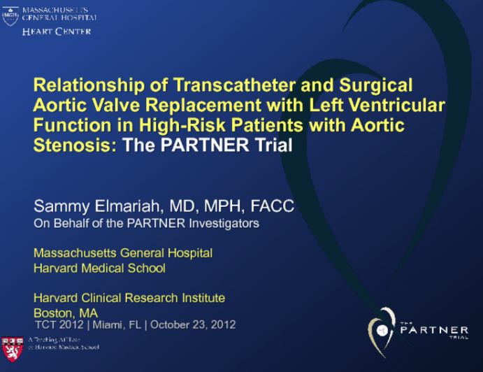 Relationship of Transcatheter and Surgical Aortic Valve Replacement with Left Ventricular Function in High-Risk Patients with Aortic Stenosis