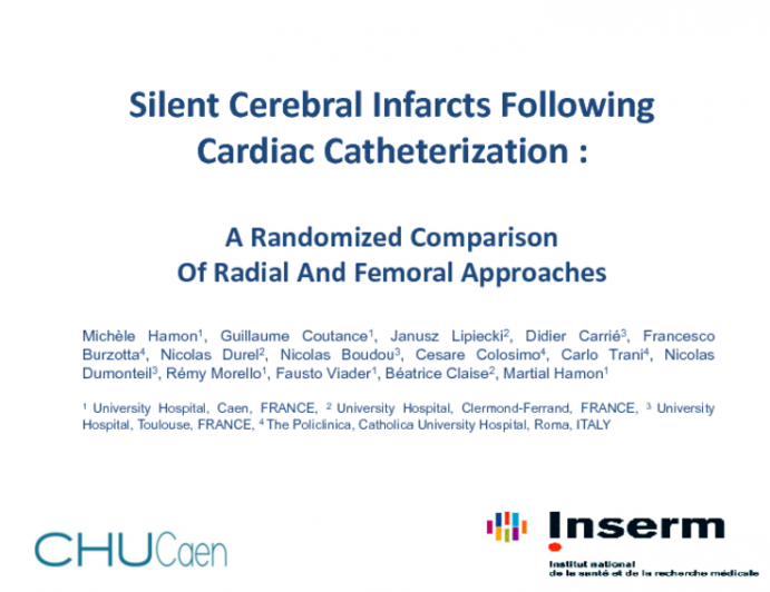 Silent Cerebral Infarcts Following Cardiac Catheterization : A Randomized Comparison Of Radial And Femoral Approaches