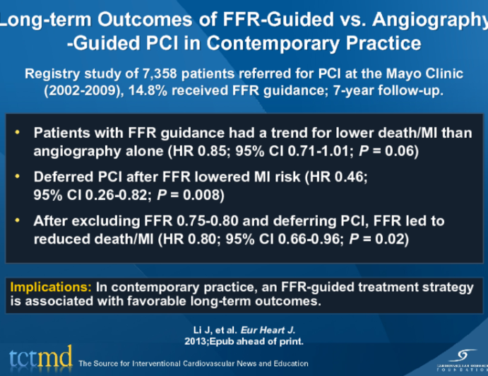 Long-term Outcomes of FFR-Guided vs. Angiography-Guided PCI in Contemporary Practice