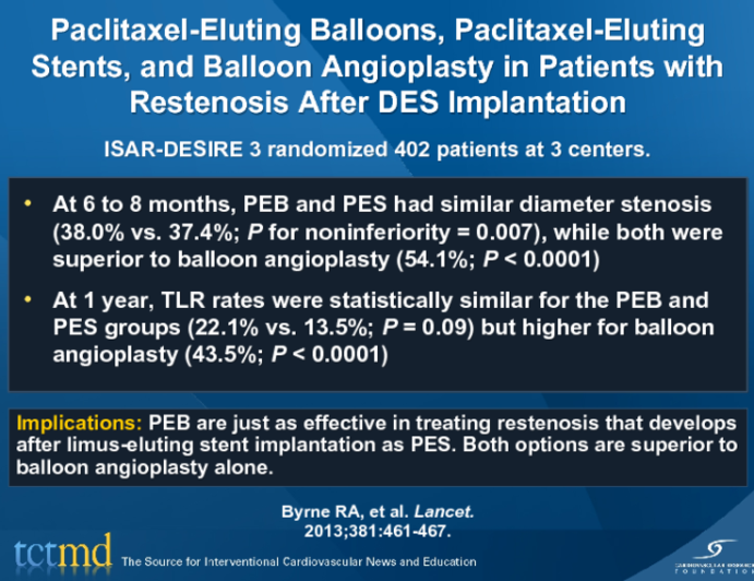 Paclitaxel-Eluting Balloons, Paclitaxel-Eluting Stents, and Balloon Angioplasty in Patients with Restenosis After DES Implantation