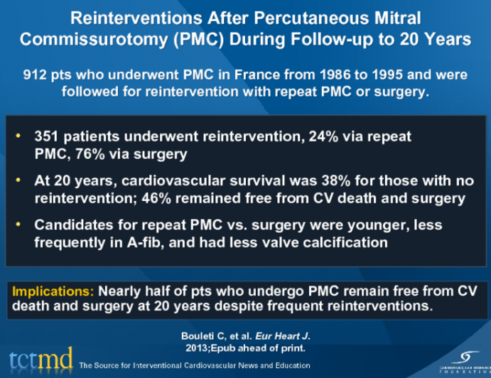 Reinterventions After Percutaneous Mitral Commissurotomy (PMC) During Follow-up to 20 Years