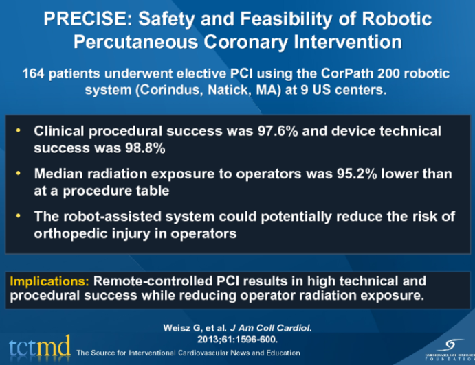 PRECISE: Safety and Feasibility of Robotic Percutaneous Coronary Intervention