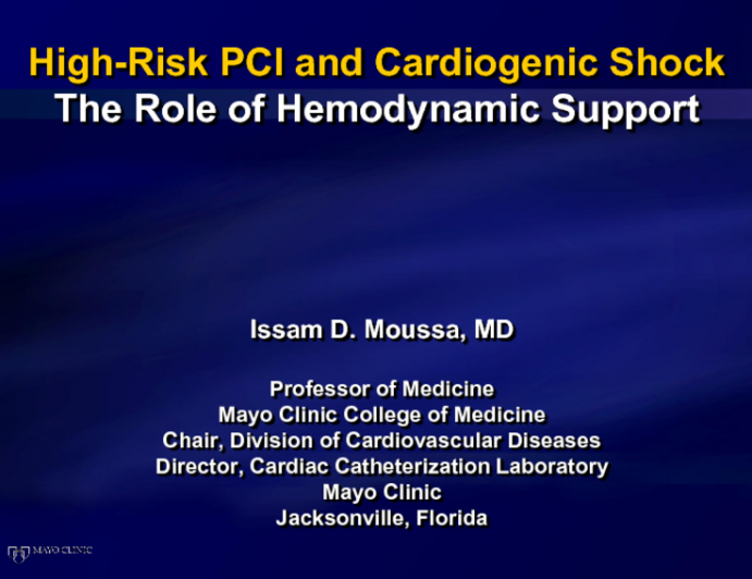 High-Risk PCI and Cardiogenic Shock: The Role of Hemodynamic Support